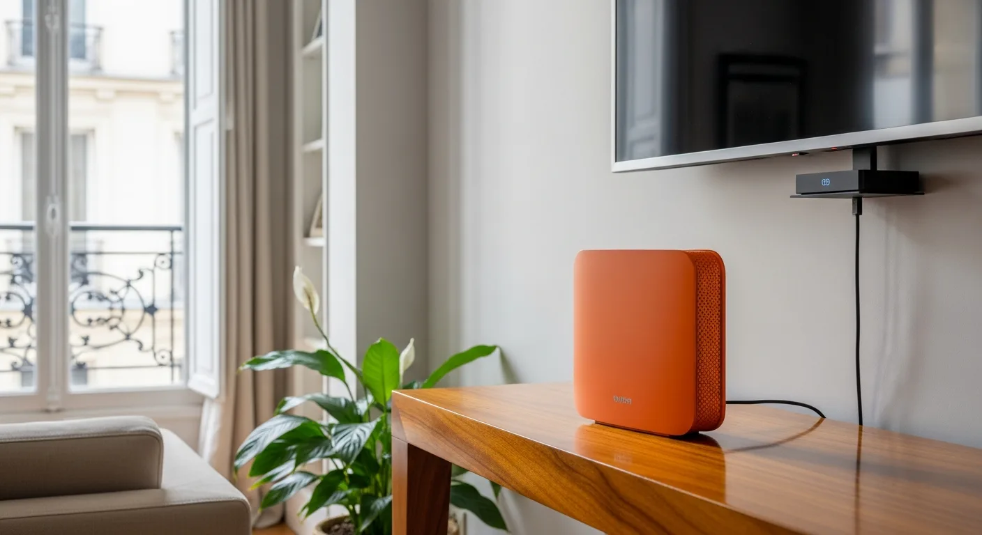 Livebox Orange dans un appartement français avec dispositif de streaming IPTV connecté
