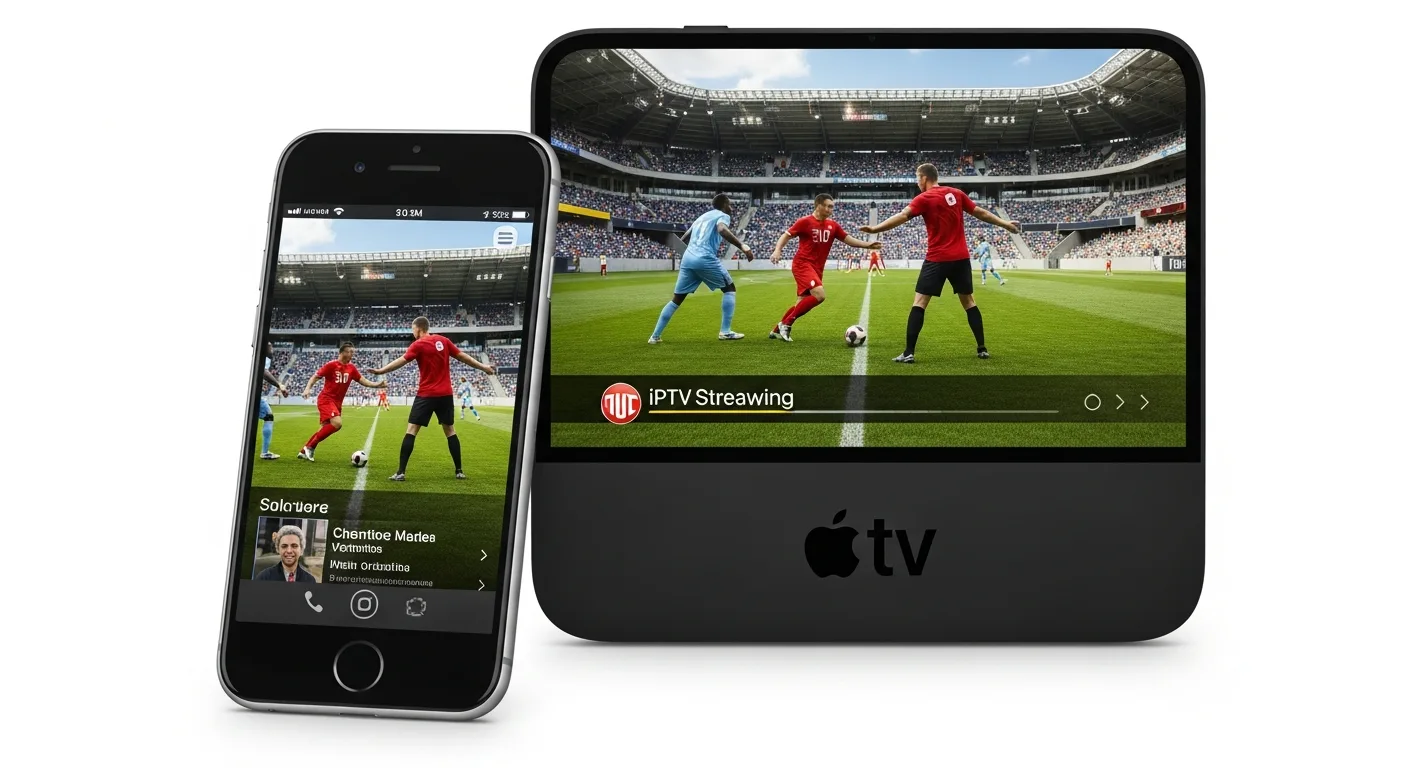 Flex IPTV sur iPhone et Apple TV avec le même contenu synchronisé