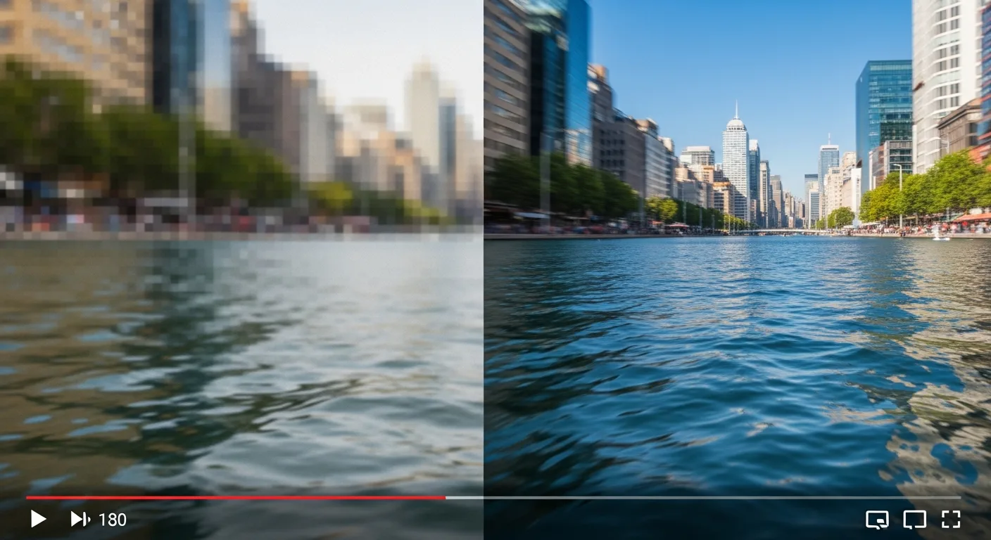 Comparaison entre une vidéo pixelisée et lente versus une vidéo HD fluide sur IPTV