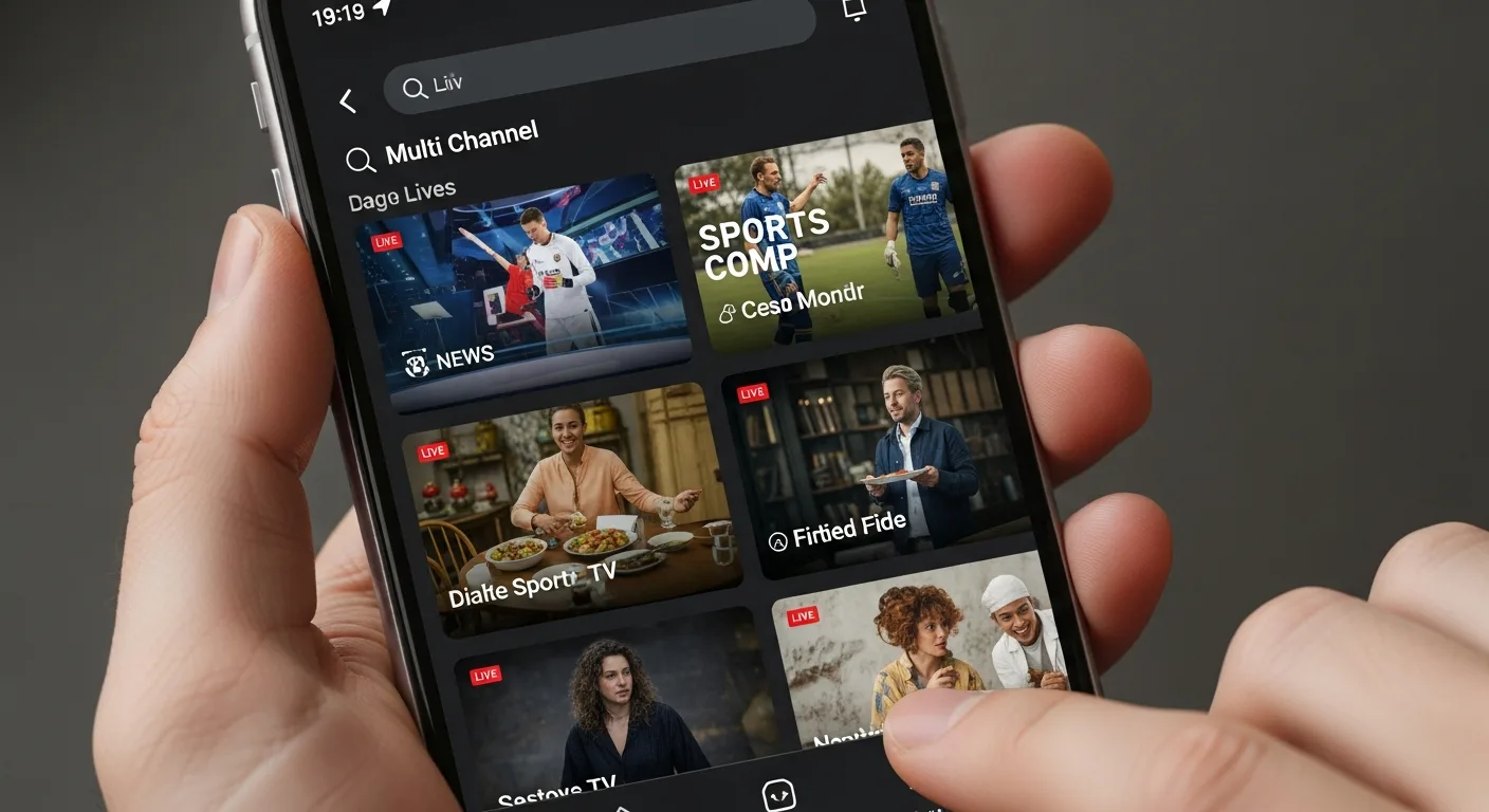 IPTV Smarters Pro sur smartphone avec chaînes IPTV chargées