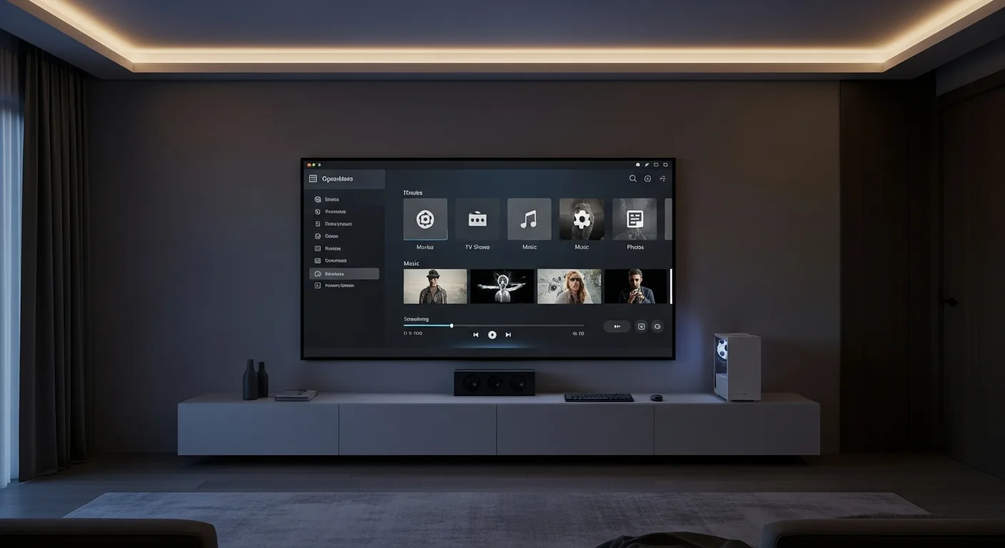 Kodi media center configuré comme lecteur IPTV sur PC home cinema
