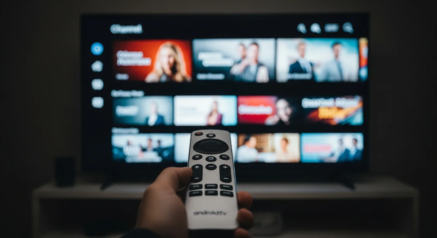 OTT Navigator sur Android TV avec navigation dans les chaînes IPTV