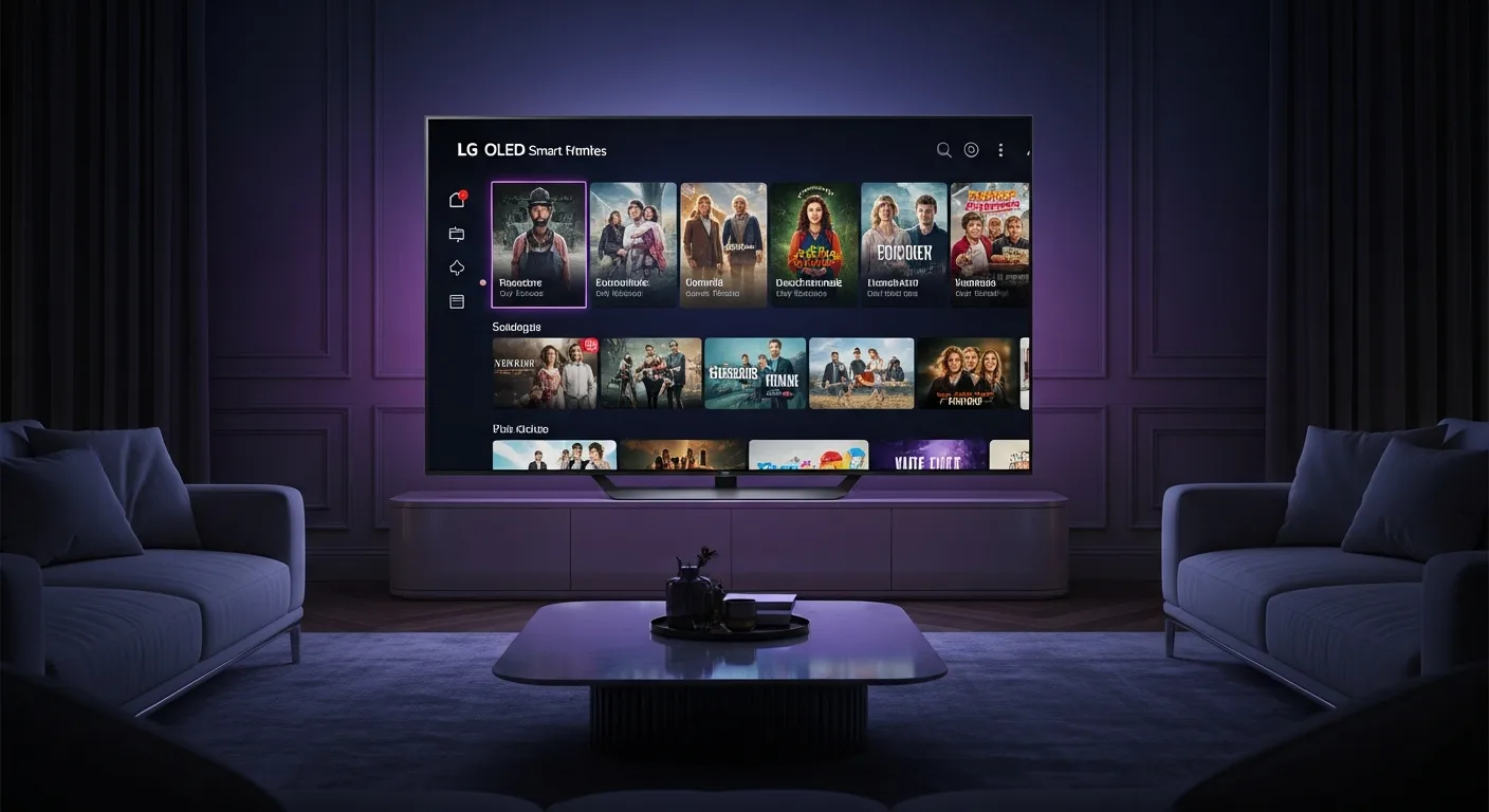 SS IPTV sur LG Smart TV avec interface de navigation des chaînes